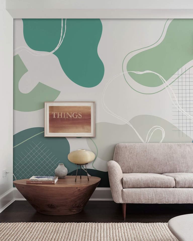 créer votre propre papier peint graphique art déco nuance de vert
