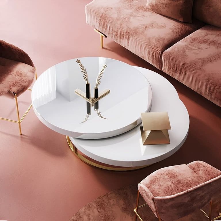 salon deco rose poudre blush canapé velours monochrome