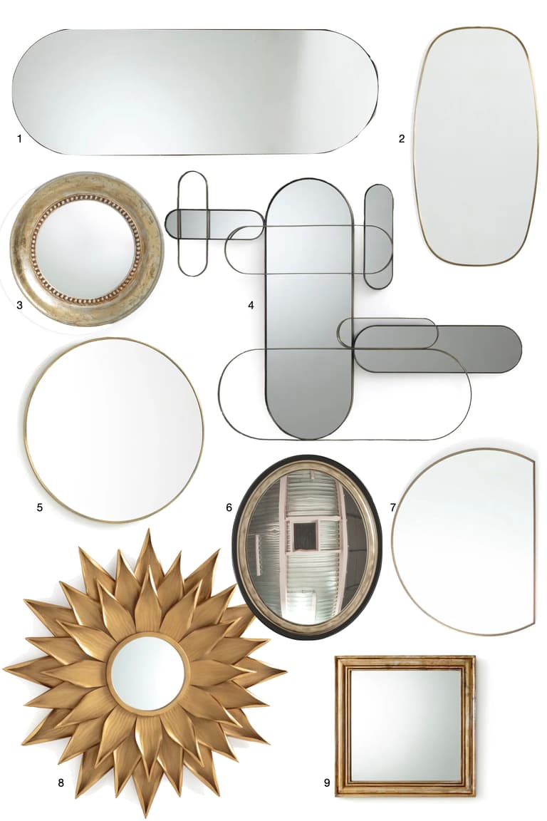 décoration murale laiton miroir design forme originale