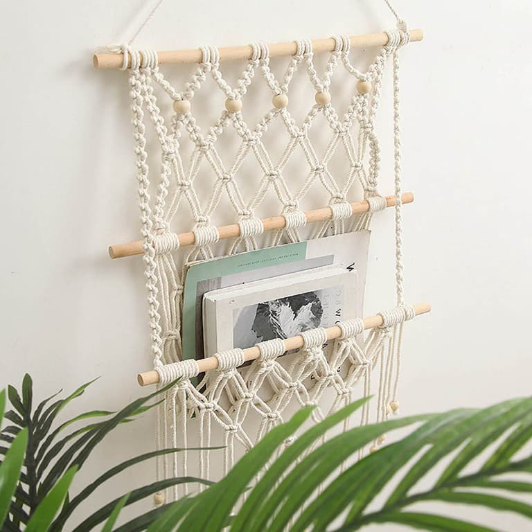 inspiration deco bohémienne retro champêtre porte magazine deco murale