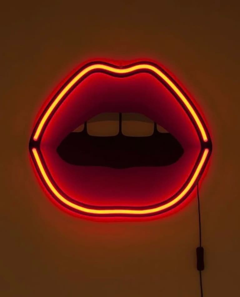 lampe bouche rolling stones led rouge jaune