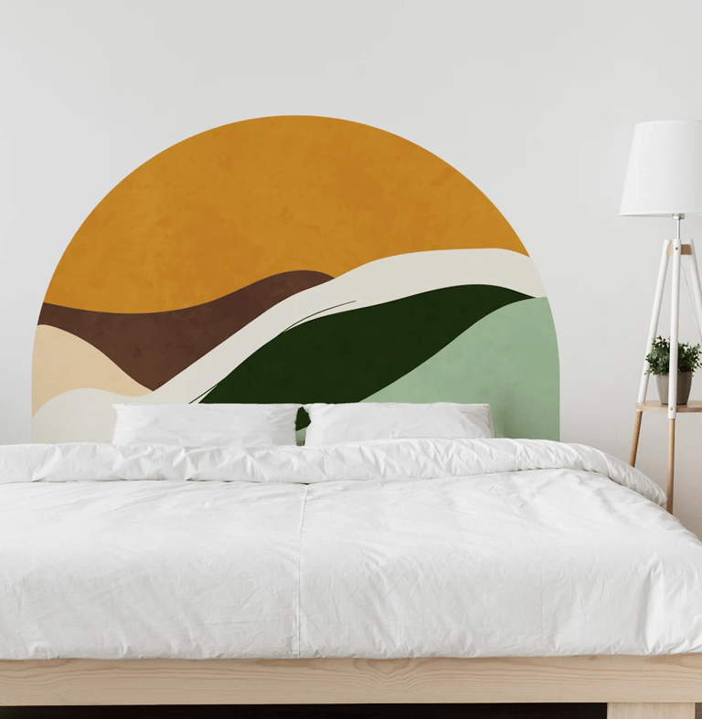 Autocollant mural tête de lit deco abstraite