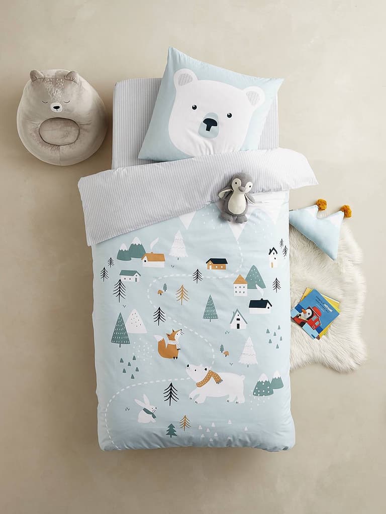 chambre enfant thème montagne ours polaire