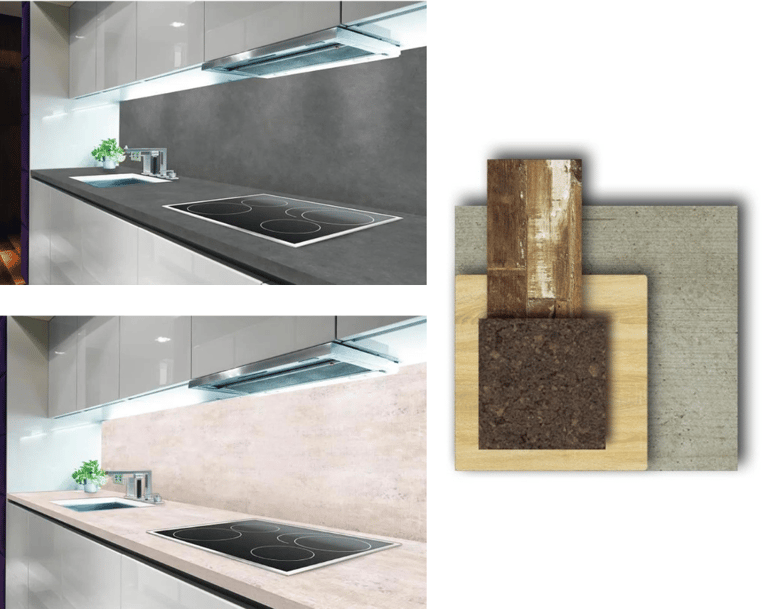 Plan de travail gris et beige sélection de stratifiés