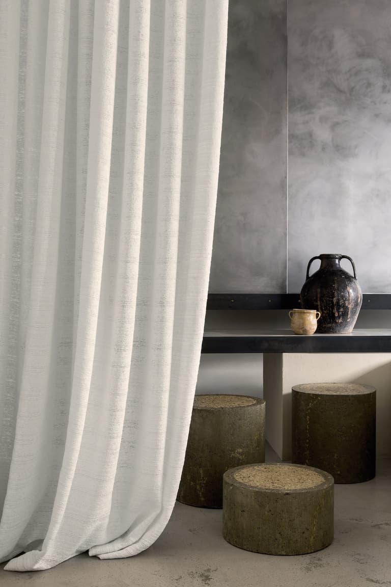 voilage blanc effet laine lin luxe blanc