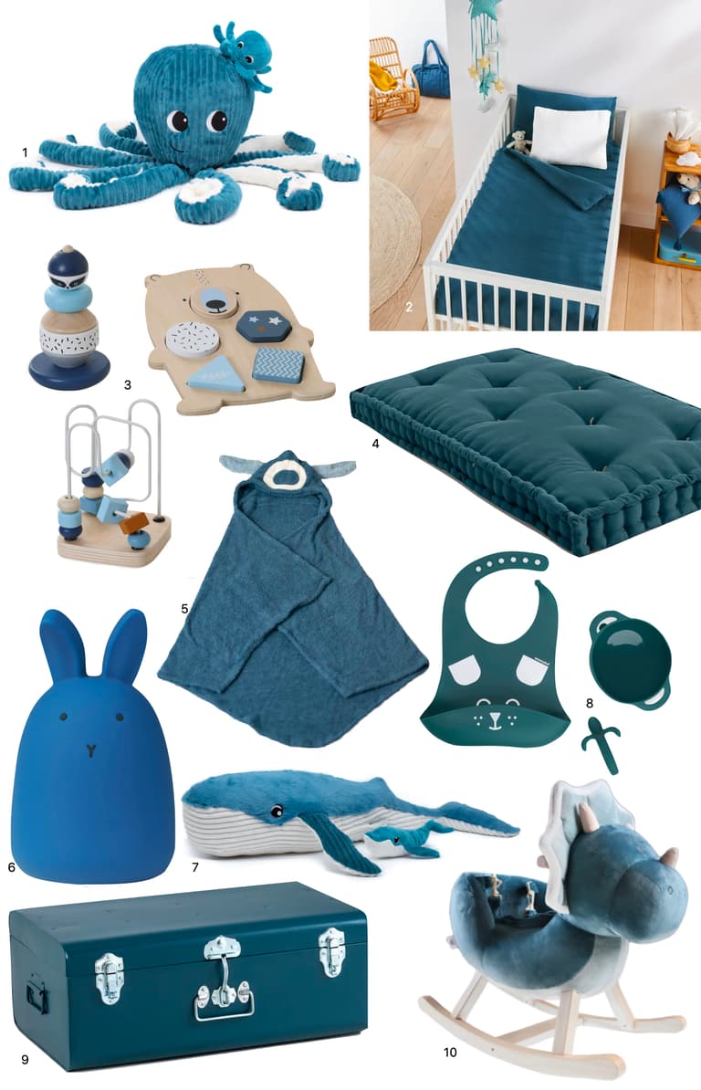 puériculture nouveau né nurserie décoration bleu klein