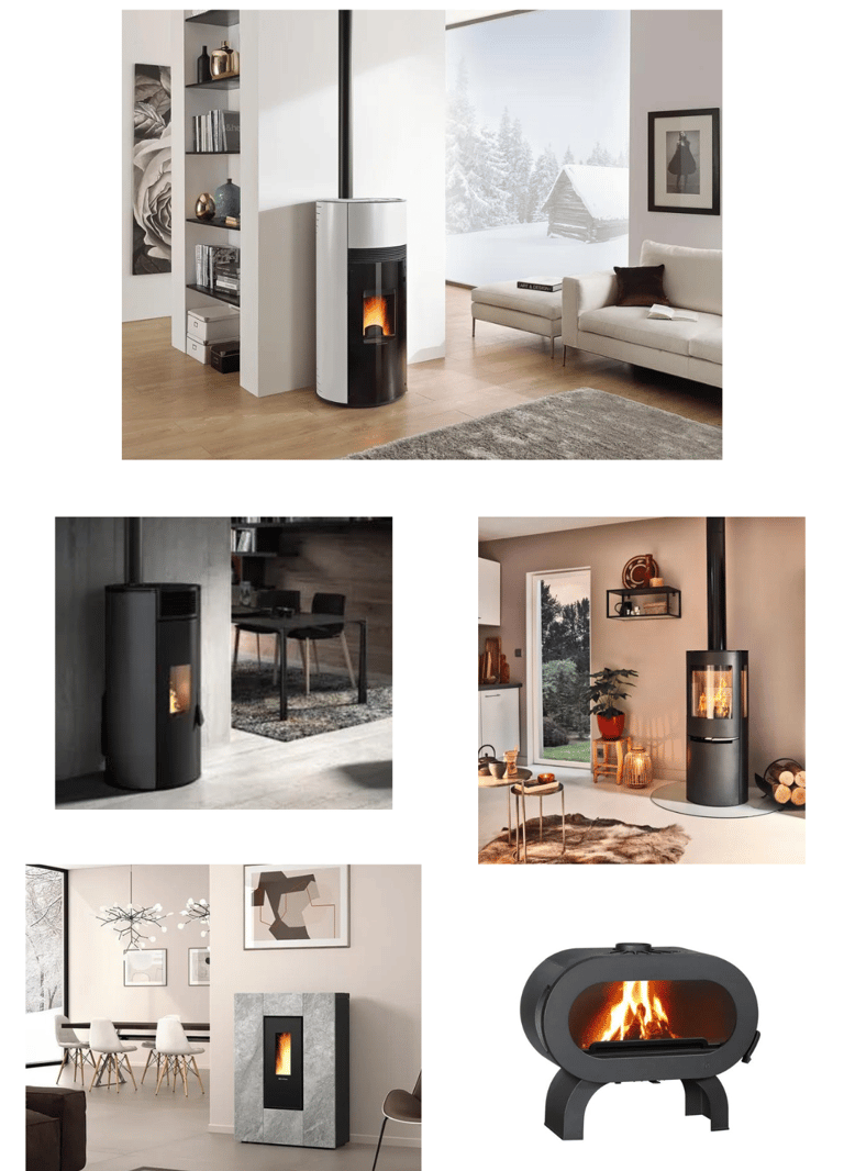 Énergie renouvelable poêle à bois granules moderne