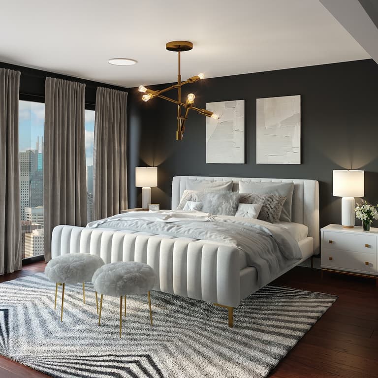 chambre boudoir lit velours matelassé