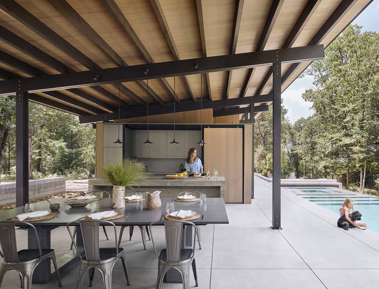 cuisine été style loft rustique bois métal