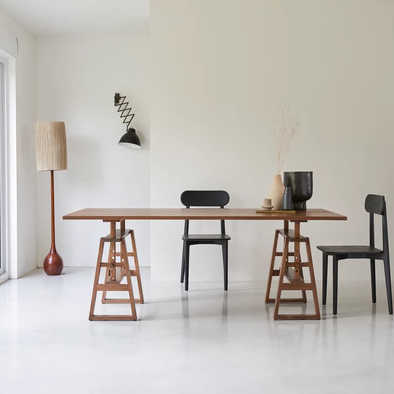 Table tréteaux originale teck massif