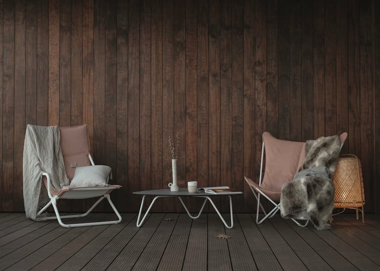terrasse bois balcon hiver décoration hygge