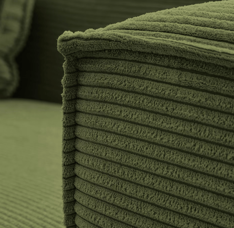 salon tendance canape d angle reversible velours cotele vert