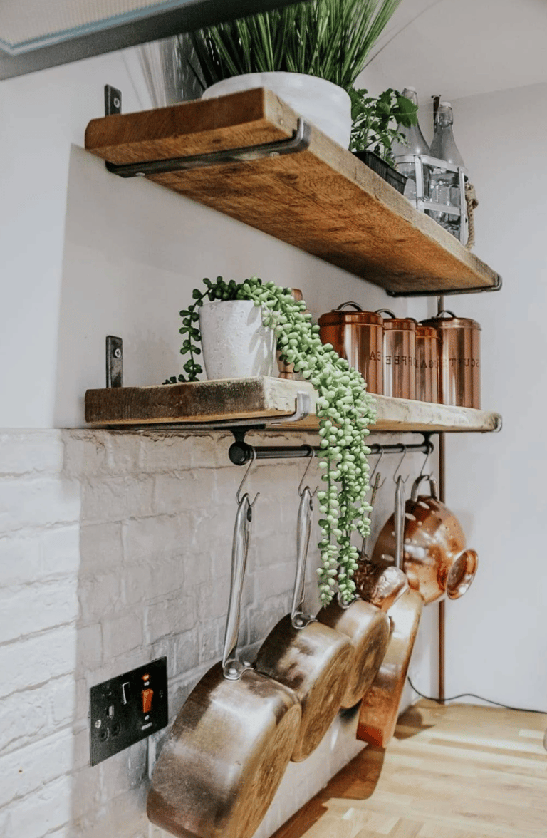 etagere rustique panneaux d'echafaudage