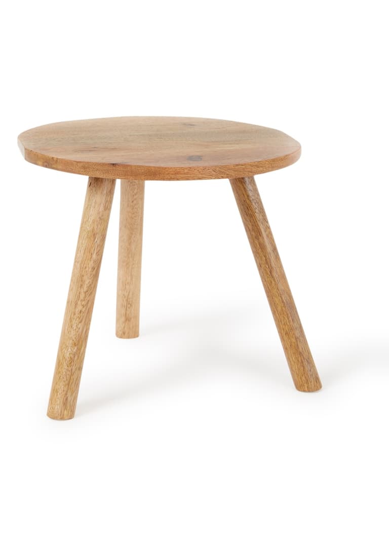 tabouret circulaire tripod brut bois