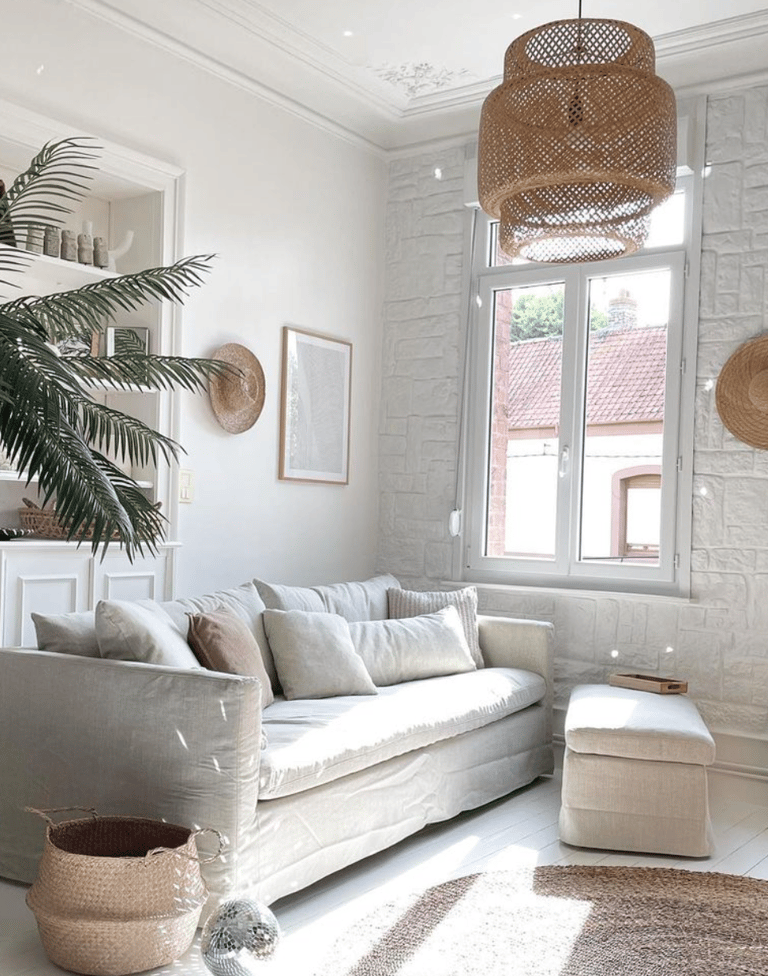 MyyHome Emmy  canapé lin blanc déhoussable