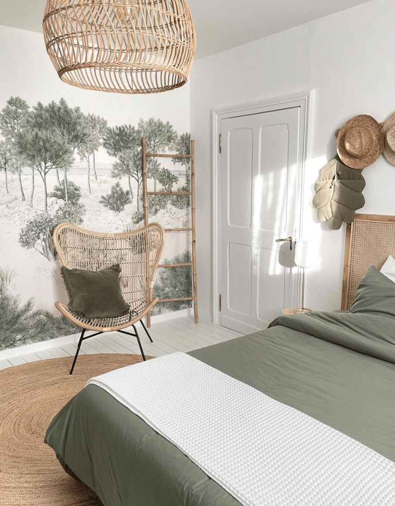 chambre d'ami vert sauge deco nature