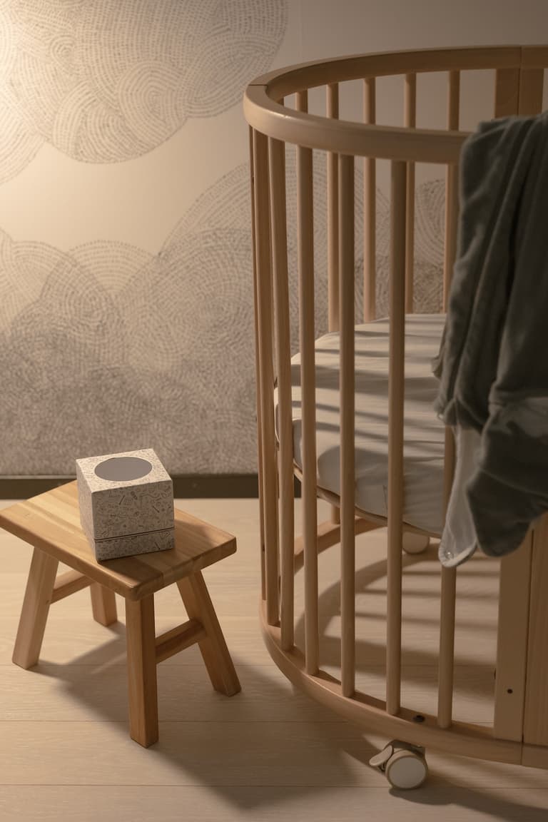 lit rond ovale en bois durable bébé enfant