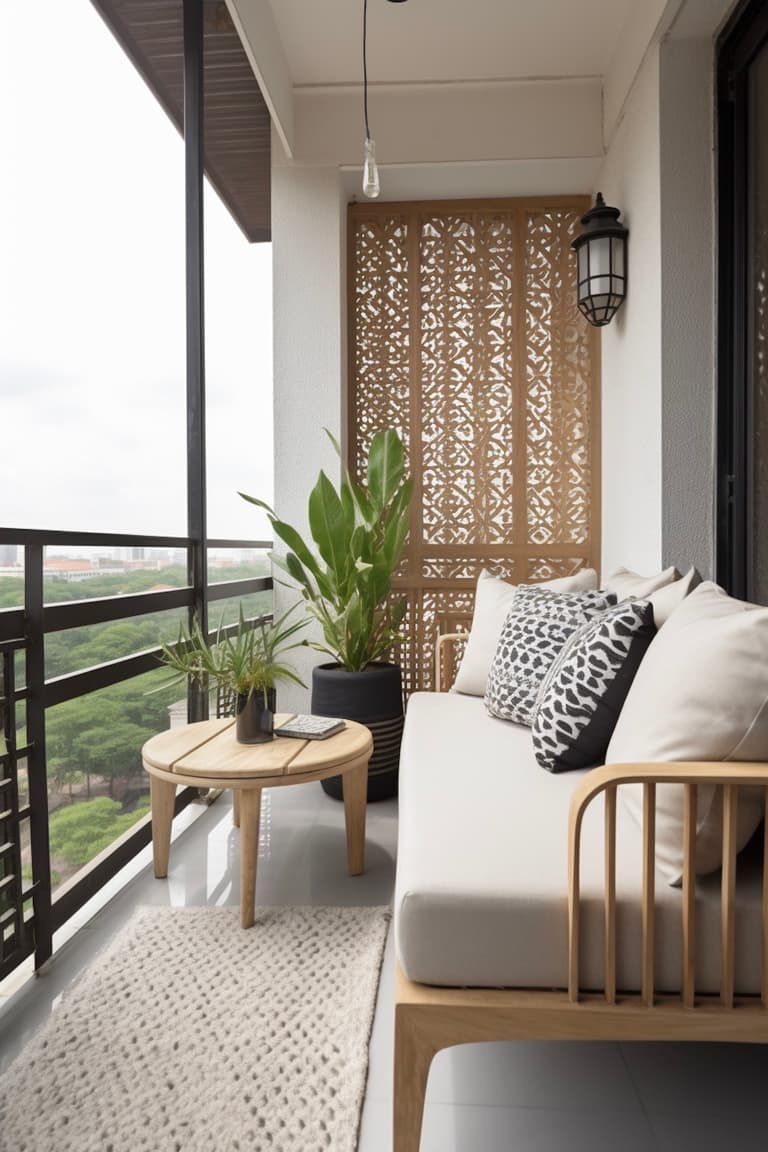 aménager balcon longueur style exotique bois ville