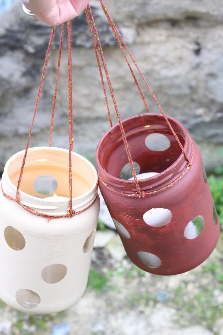 fabriquer lanterne pour jardin mariage extérieur