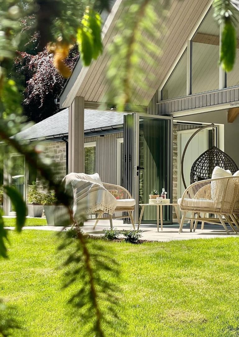 terrasse jardin decoration maison écossaise