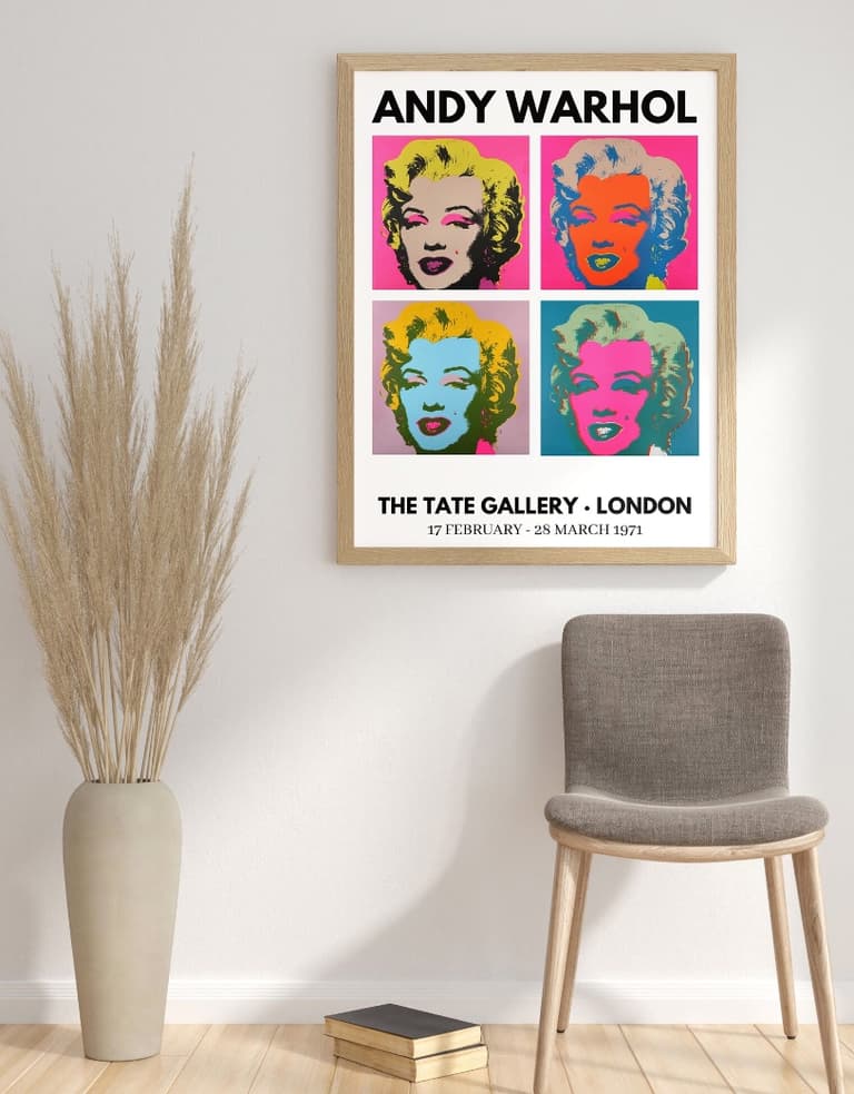 Affiche tableau Andy Warhol Marilyn Monroe Pop Art deco moderne mural