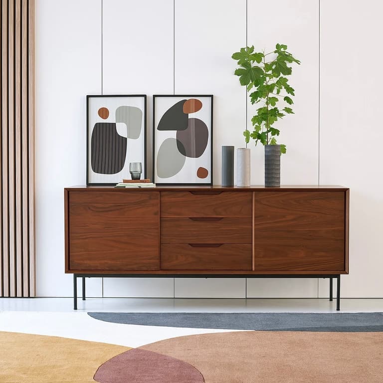 affiche arty graphique meuble buffet mid-century acajou