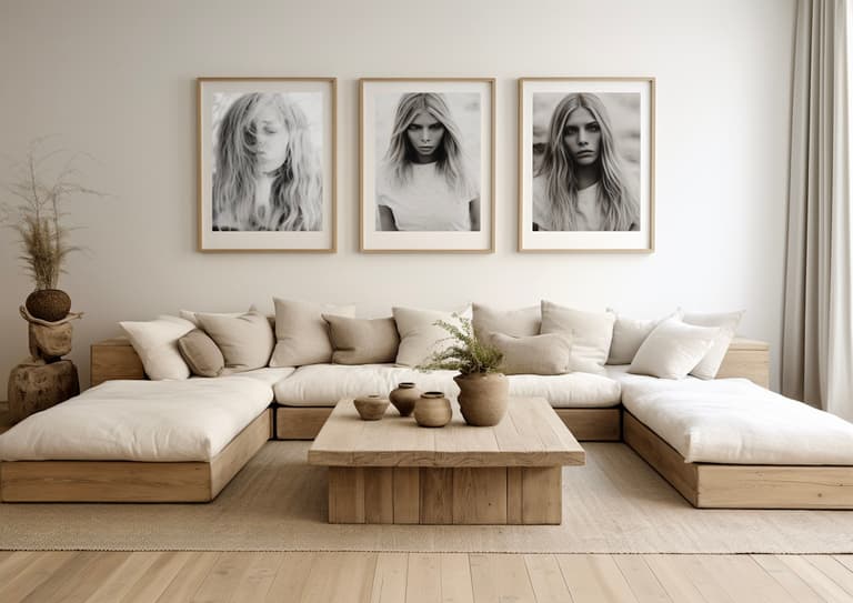 afficher ses photos mur mariage portrait salon wabi-sabi
