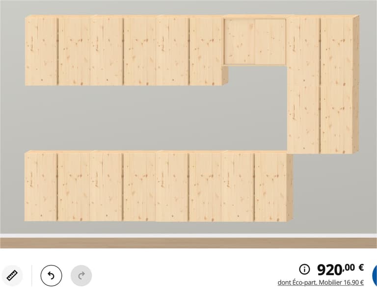 Planificateur IKEA IVAR affichant une composition de rangements pour une entrée sur mesure