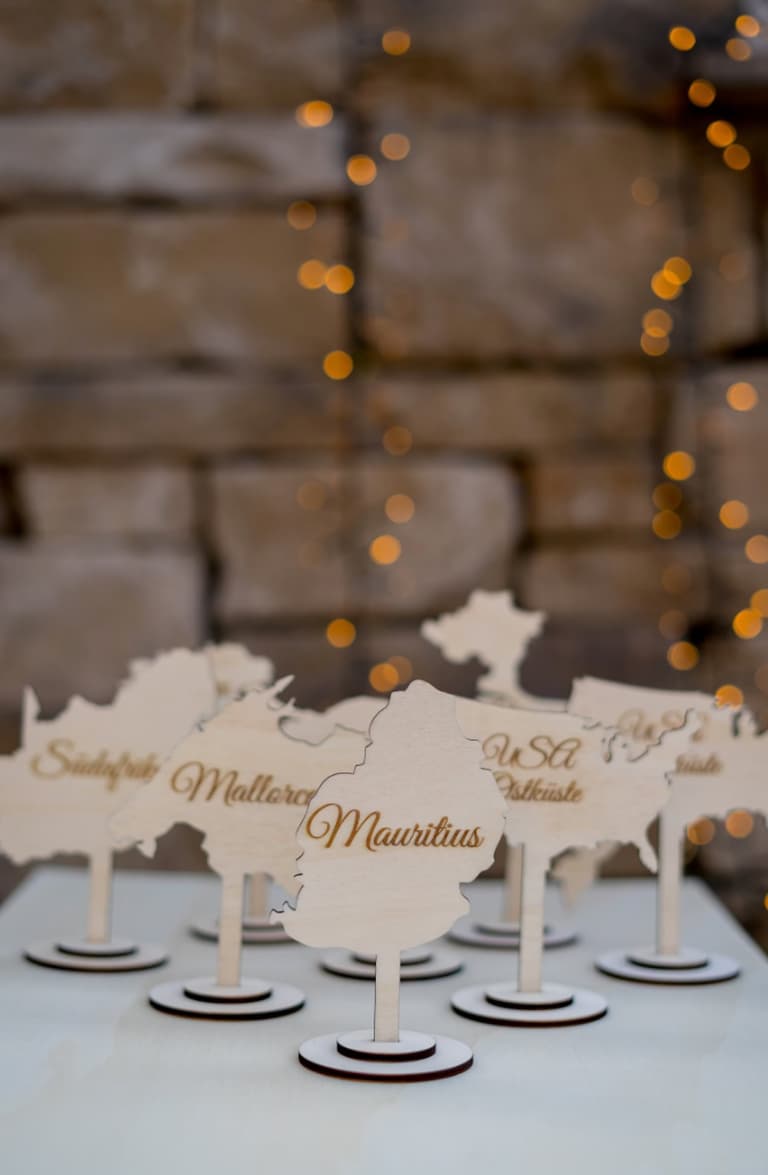 accessoire bois decoration table mariage