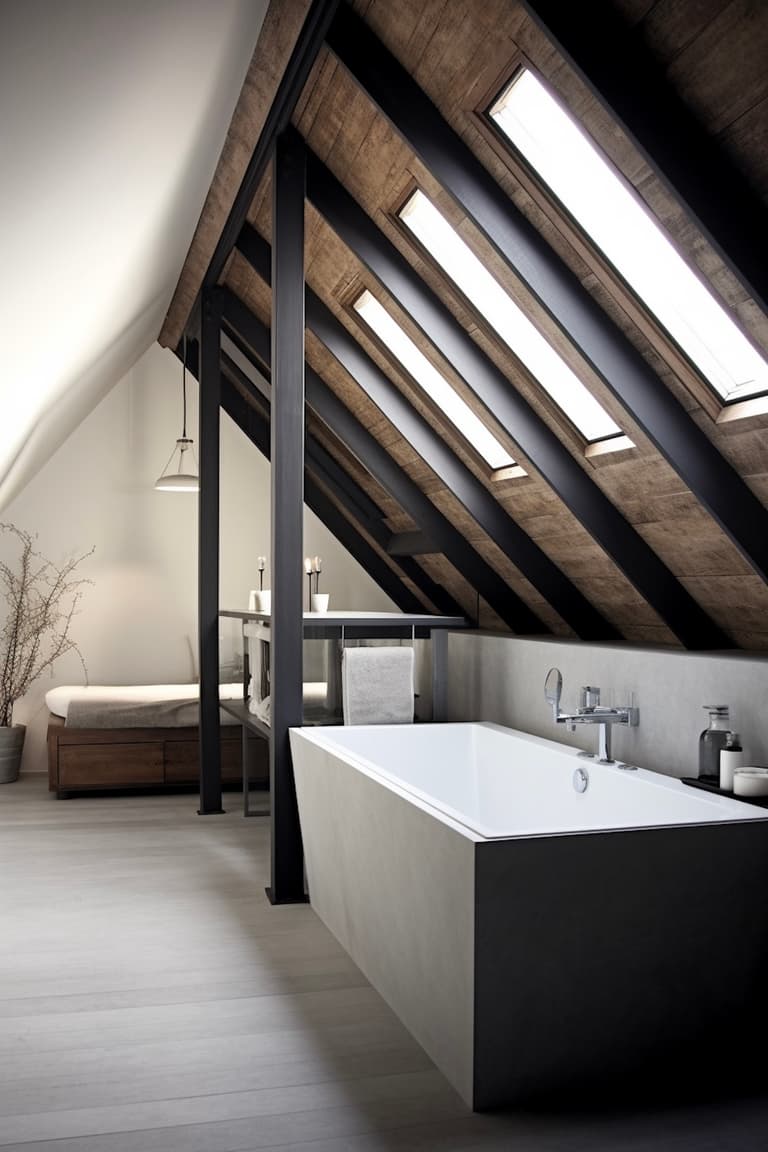 combles aménagés suite chambre ami avec salle de bains