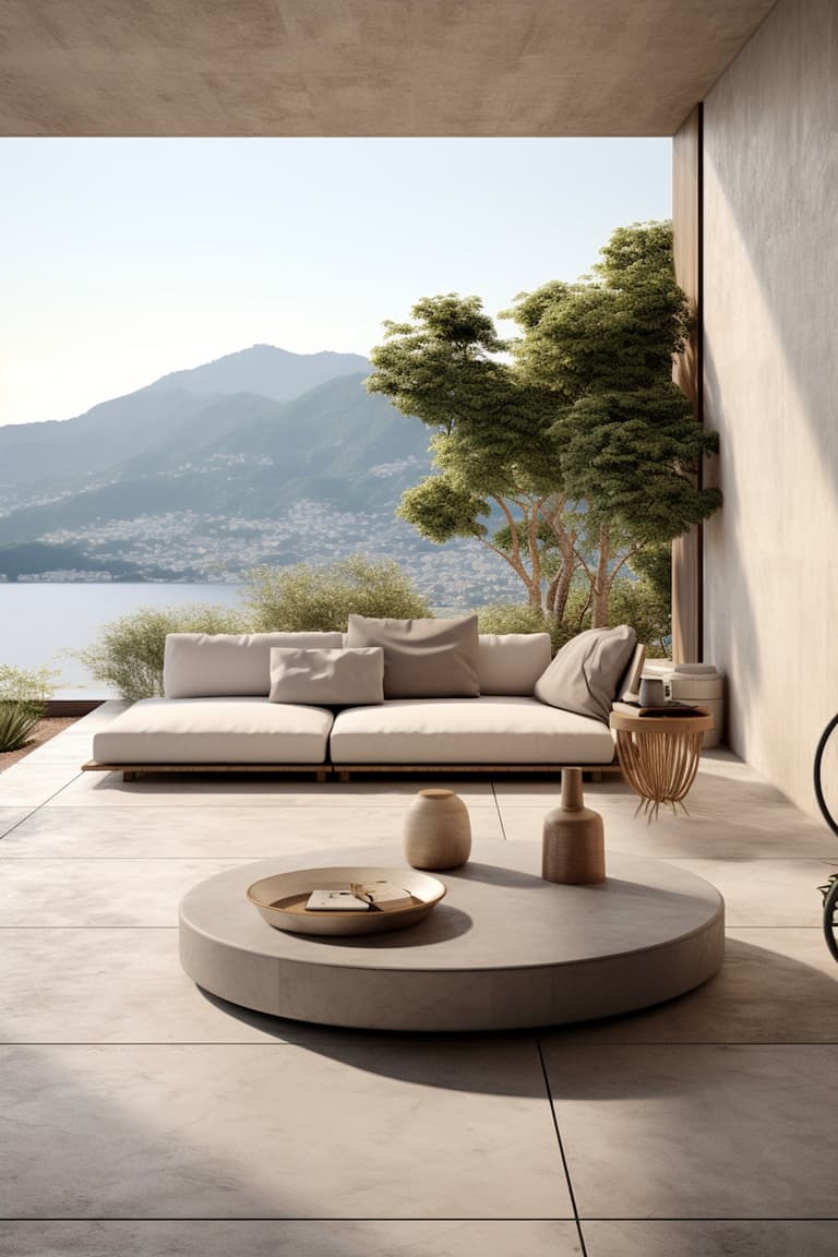 deco salon terrasse beton gris deco moderne