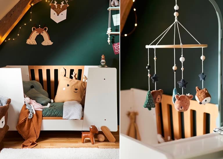 modèle liste de naissance garçon déco bois vert sapin nature