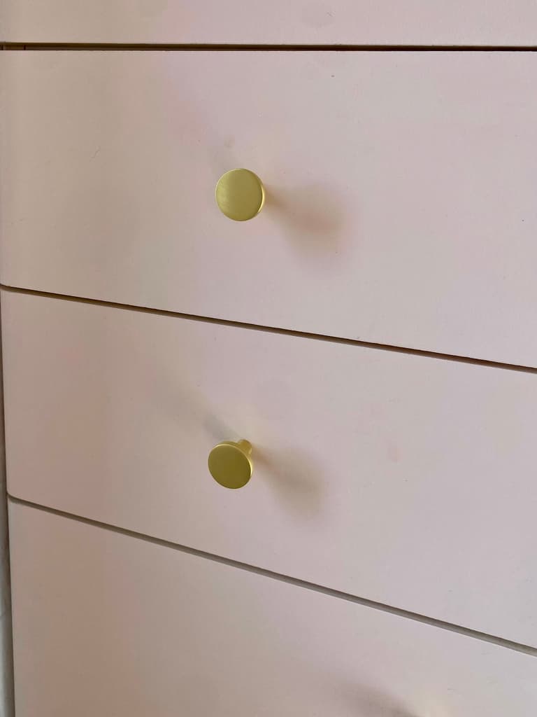 chiffonier diy rose pastel poignée dorée