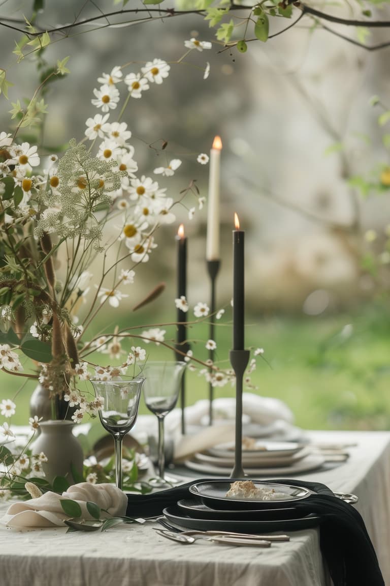 mariage champêtre chic table blanche vert forêt