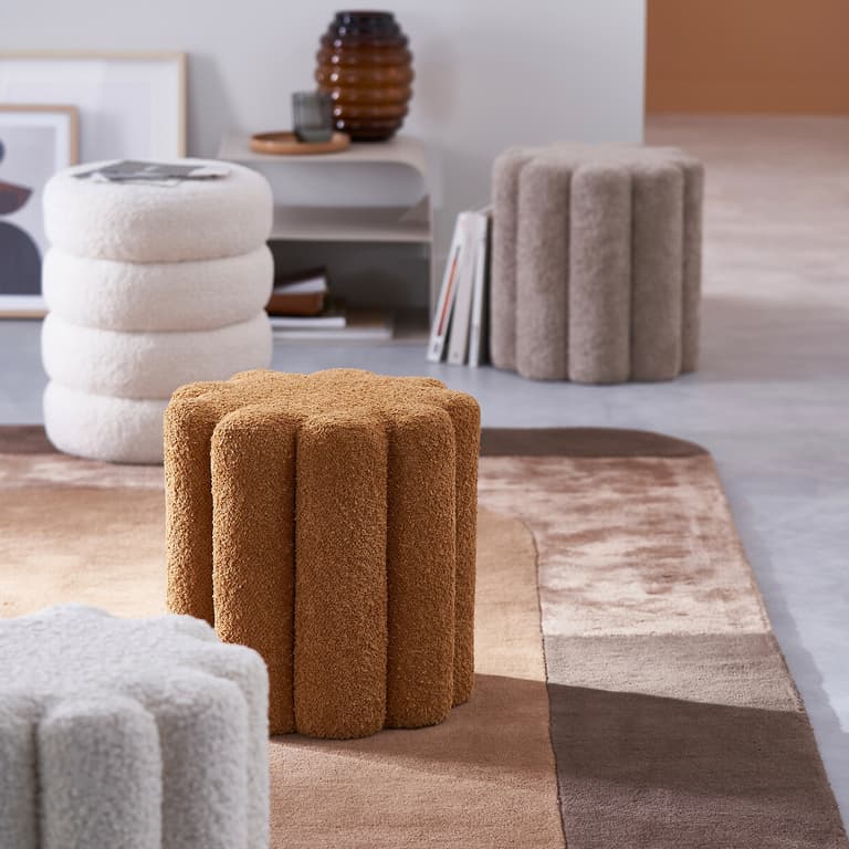 pouf bouclette rond fleur tendance déco