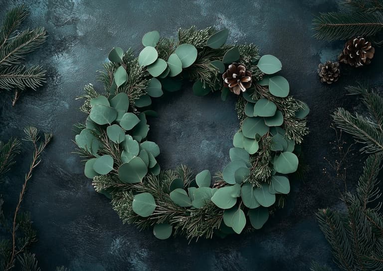 couronne de Noël eucalyptus décoration idées écolo slow - blog déco