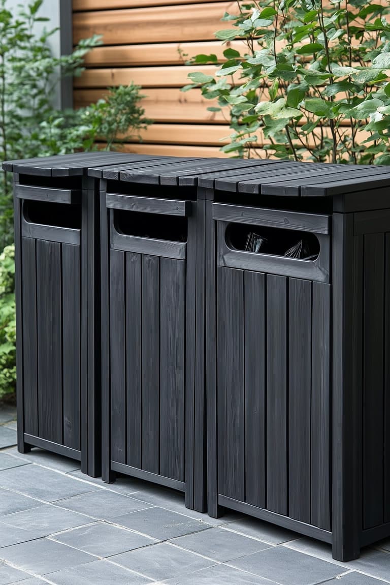 idée déco jardin abri tri déchets bois