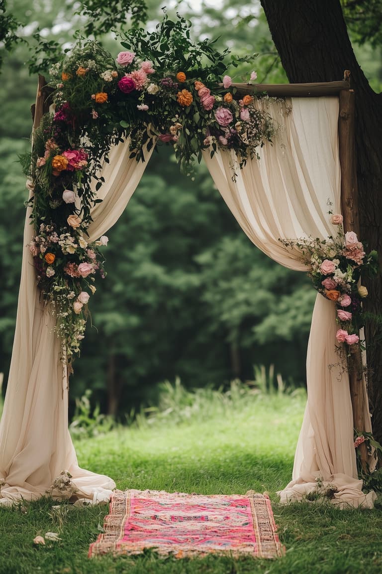 déco mariage bohème faire soi-même arche cérémonie