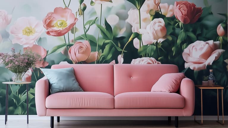 déco papier peint floral géant motif - blog décoration design
