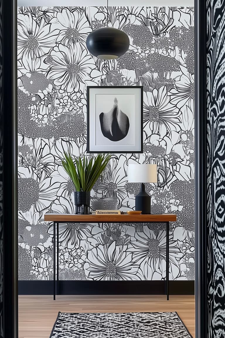 entrée graphique décoration fleur mélange motif