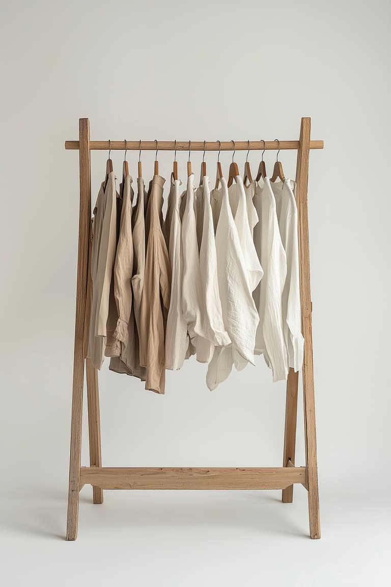 garde robe camaieu blanc beige chemise lin