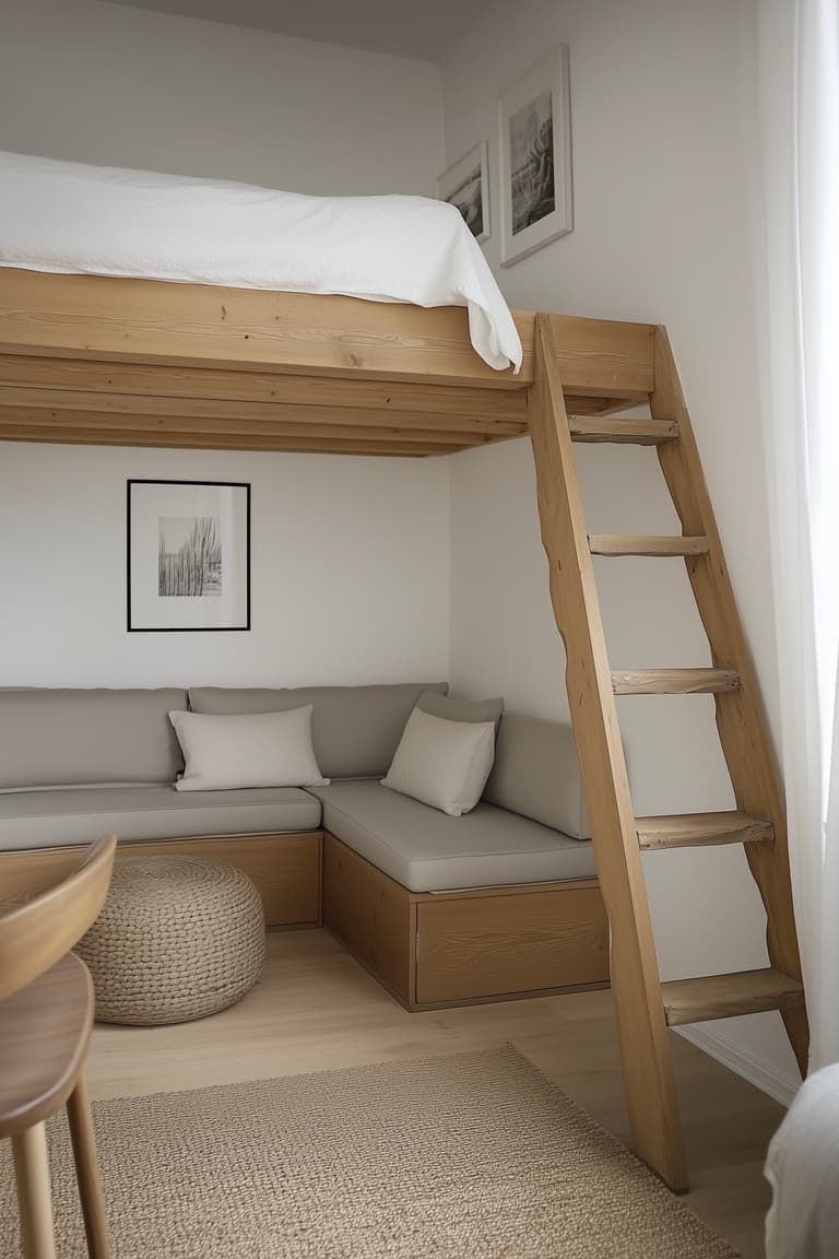 comment agencer lit bas lit hauteur studio