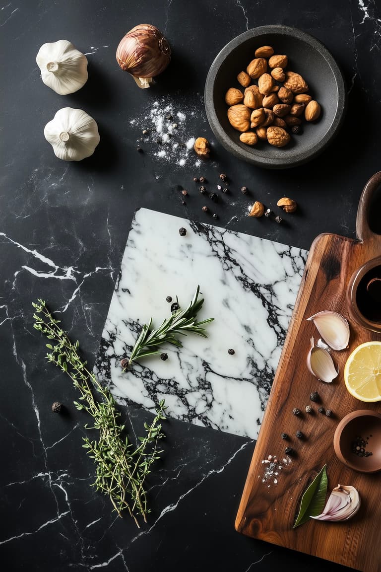 mélange granit blanc noir plan de travail ilot