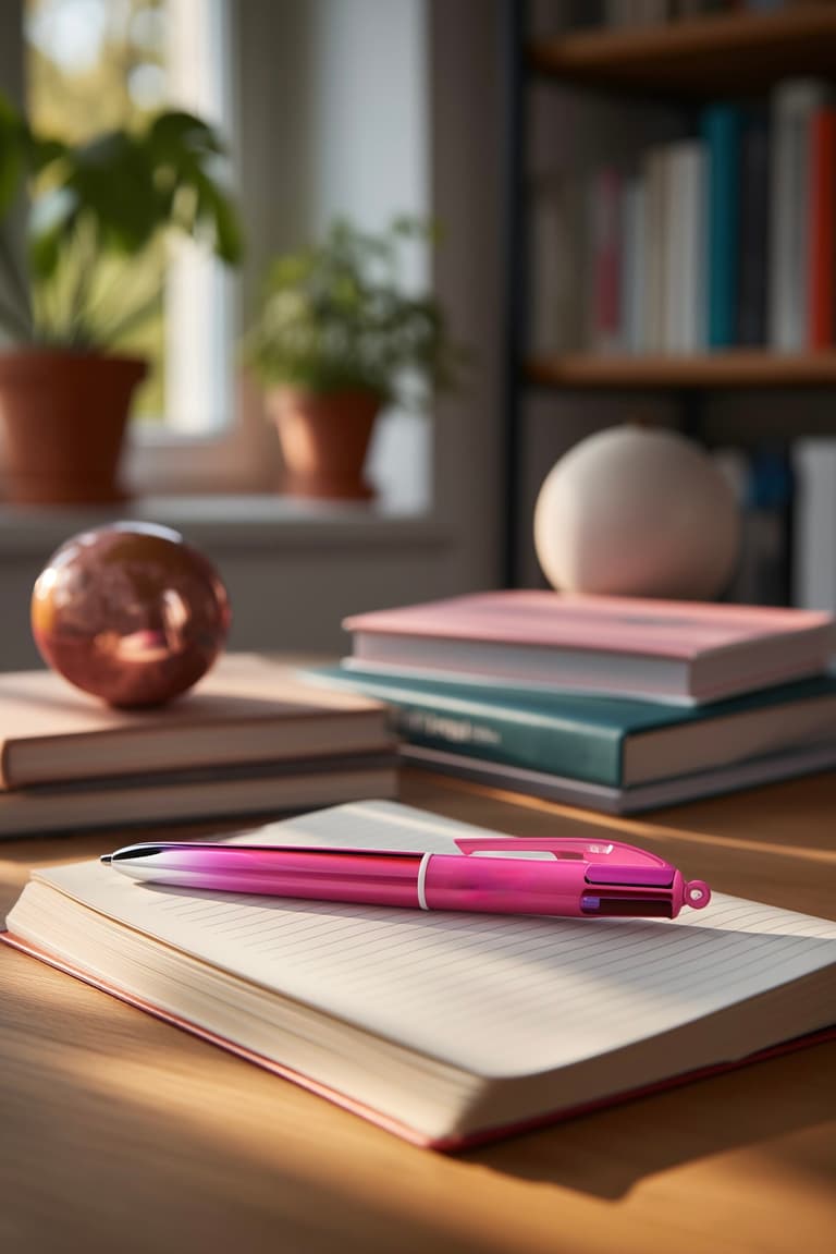 bic métal rose 4 couleurs original trousse ado