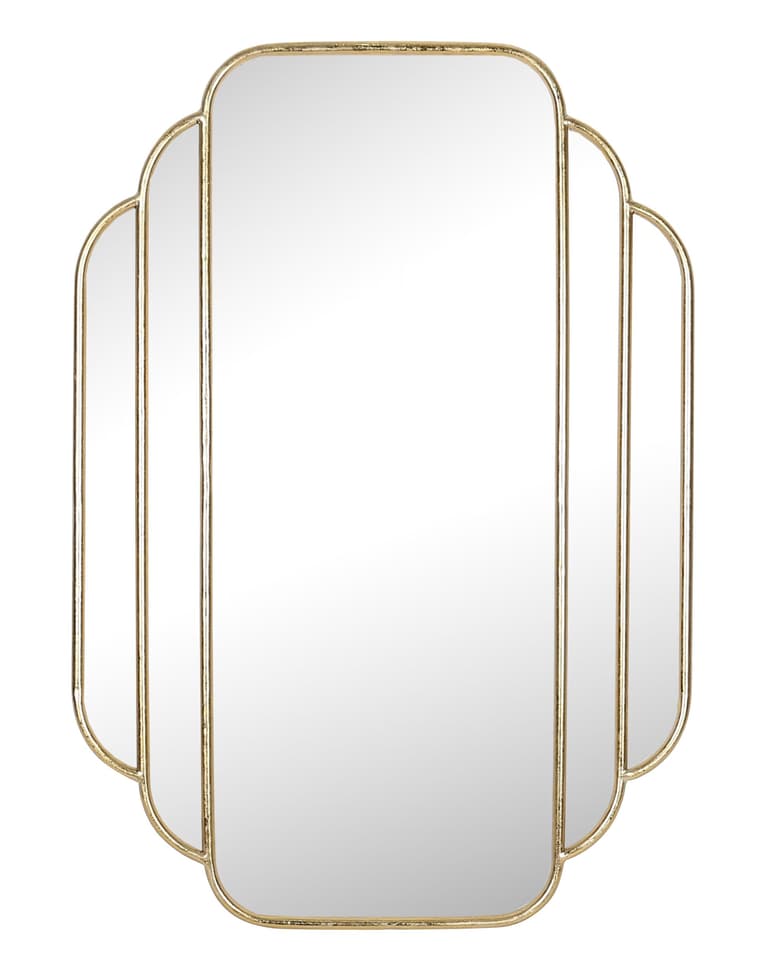 miroir doré métal Art déco éventail