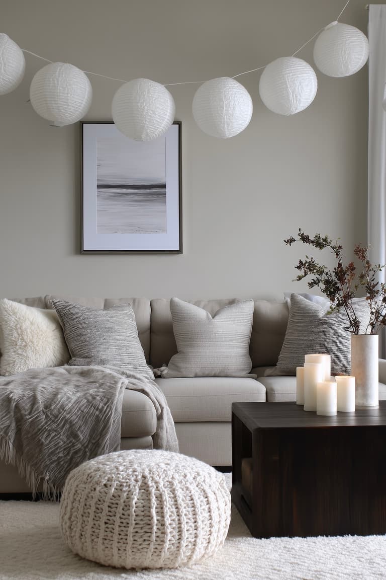 apporter chaleur salon gris scandinave