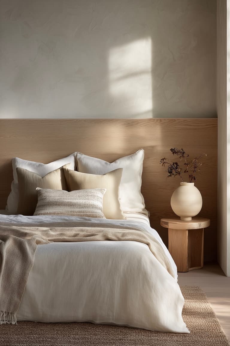 chambre naturelle bois lin matériaux naturels