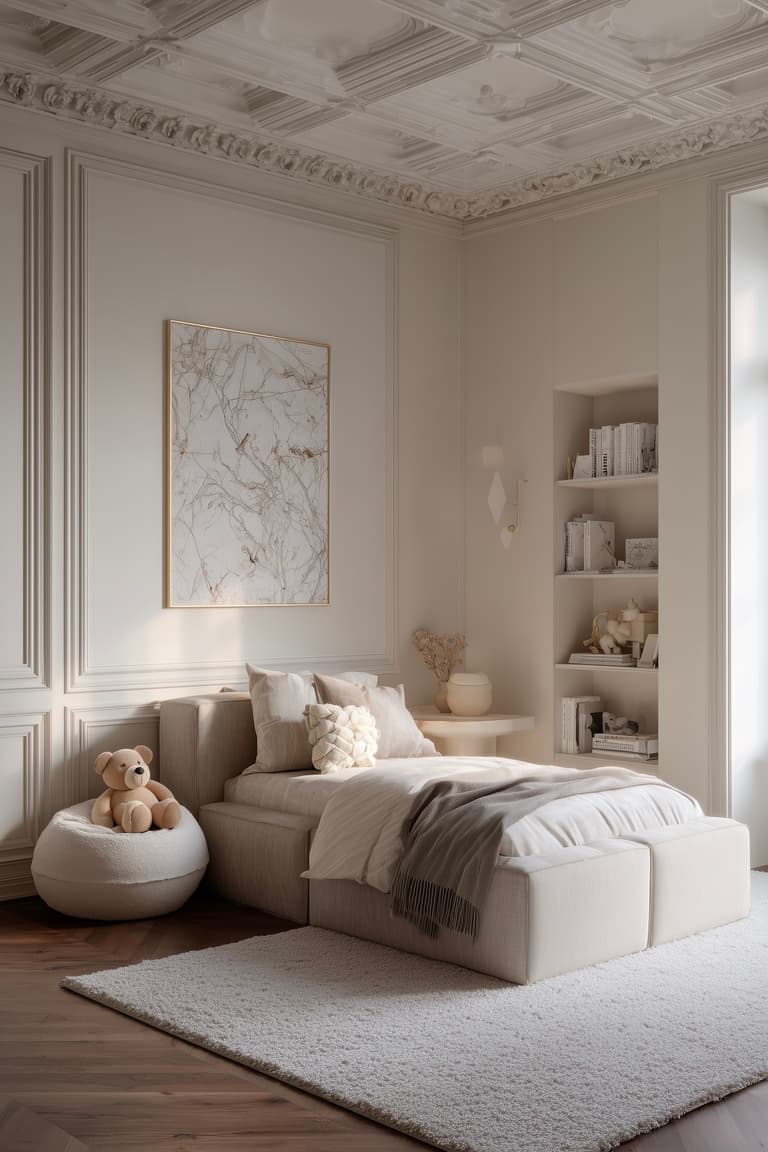 lit évolutif enfant adolescent chambre blanche taupe