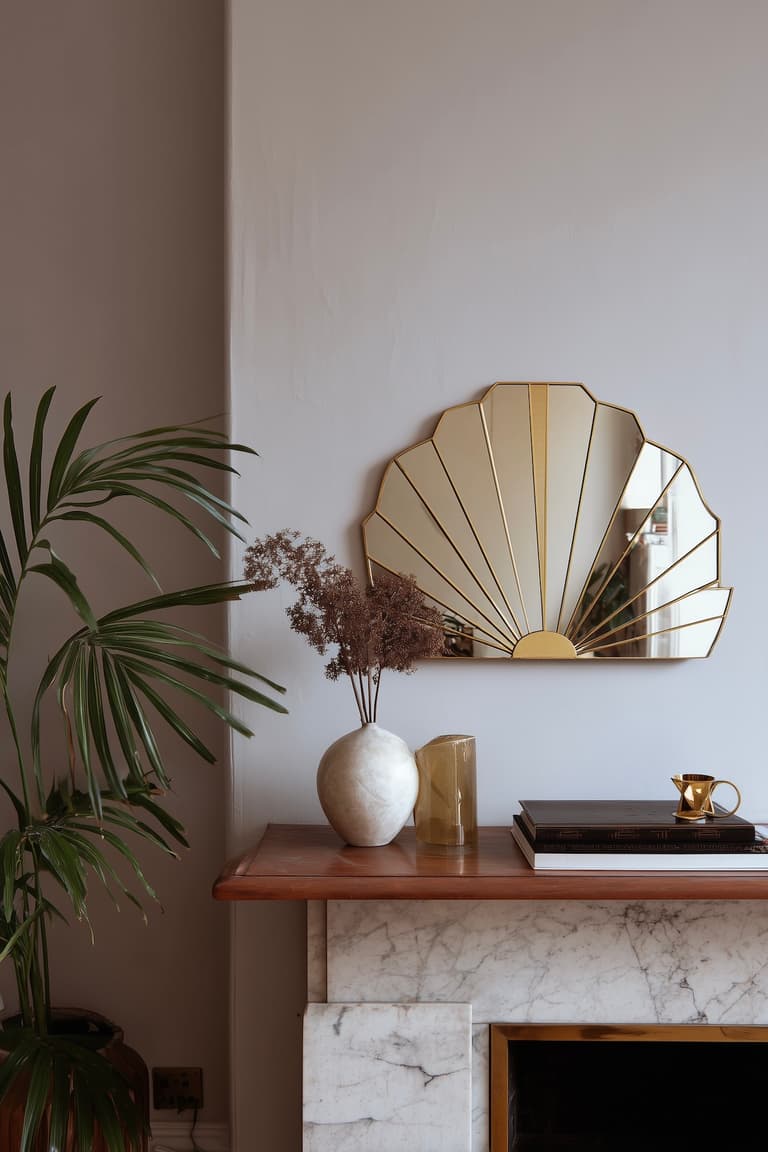 miroir éventail Art Déco retro vintage design