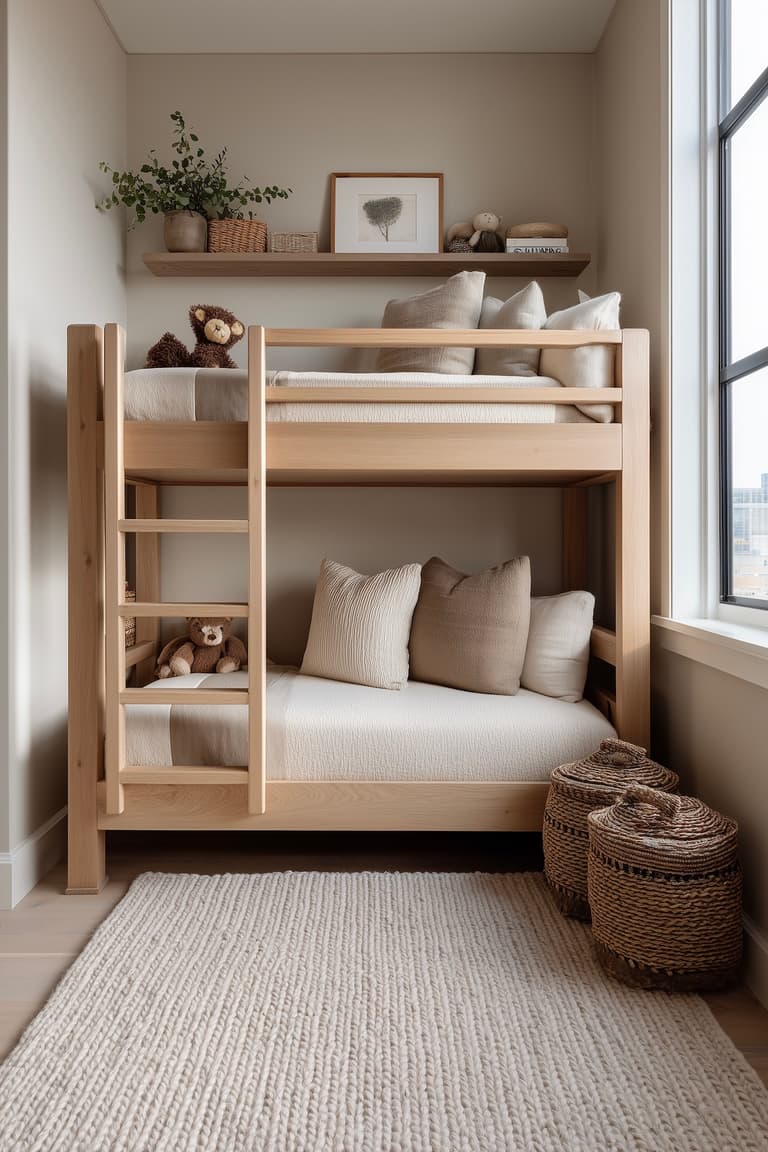 aménagement couleurs neutre beige mum chambre jumeaux